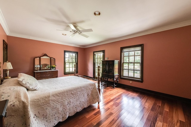 189 Freedom Rd, Pleasant Valley, NY 12569 - bedroom with multiple windows, wood finished floors, ornamental molding, baseboards, and recessed lighting