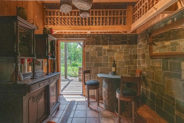 189 Freedom Rd, Pleasant Valley, NY 12569 - bar area with dark tile patterned floors