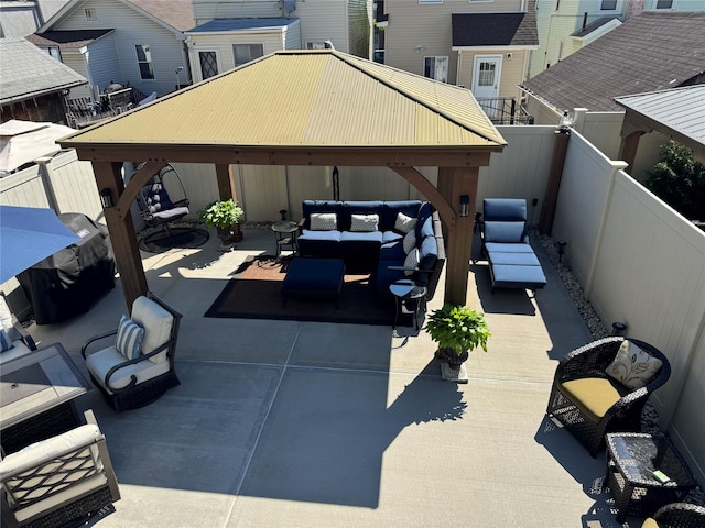 1444 Gillespie Ave, Bronx, NY 10461 - view of patio with a gazebo and an outdoor living space