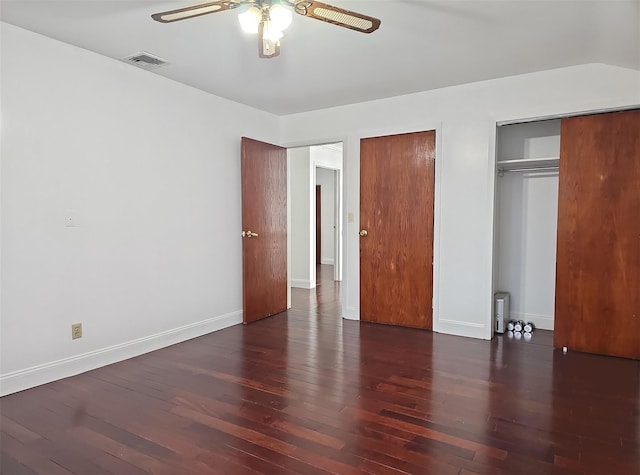 154-70 11th Ave, Whitestone, NY 11357 - unfurnished bedroom featuring wood finished floors, baseboards, multiple closets, and ceiling fan
