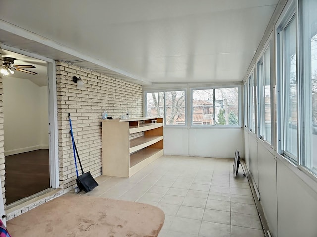 154-70 11th Ave, Whitestone, NY 11357 - unfurnished sunroom featuring a ceiling fan