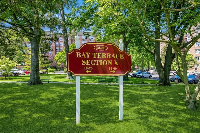 18-50 211th St Unit 2D, Bayside, NY 11360 - community / neighborhood sign featuring a lawn