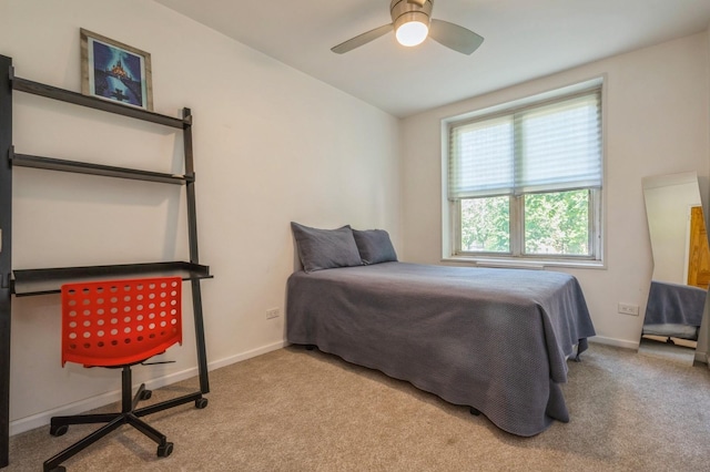 18-50 211th St Unit 2D, Bayside, NY 11360 - carpeted bedroom with baseboards and a ceiling fan