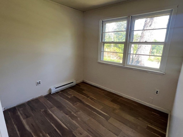 29 Purse Ln, Fishkill, NY 12533 - unfurnished room featuring a baseboard heating unit, dark wood finished floors, plenty of natural light, and baseboards