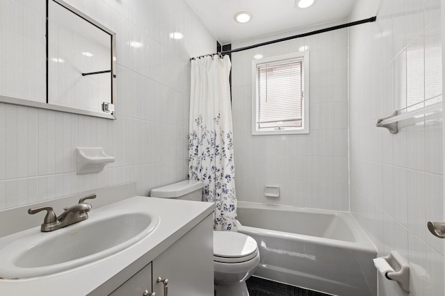 200-15 16th Ave, Bayside, NY 11360 - bathroom featuring toilet, shower / bath combo with shower curtain, and vanity