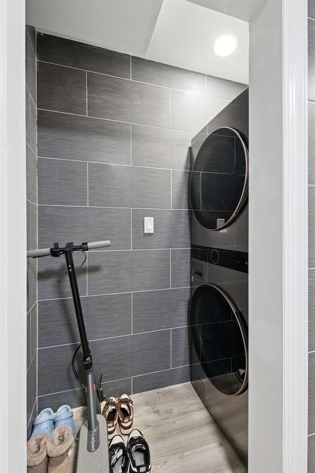 200-15 16th Ave, Bayside, NY 11360 - bathroom with stacked washer / dryer