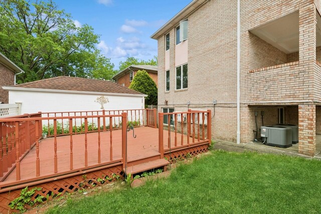 200-15 16th Ave, Bayside, NY 11360 - wooden deck with a yard and cooling unit