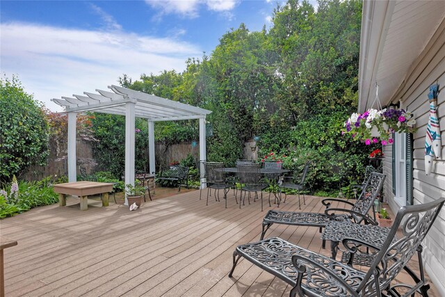 26 Adams Ave, Bayville, NY 11709 - deck with a pergola and outdoor dining space