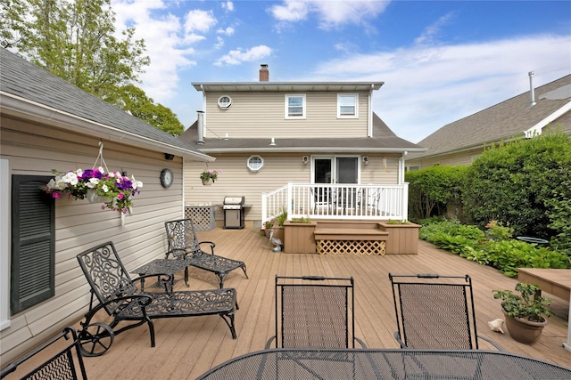 26 Adams Ave, Bayville, NY 11709 - wooden terrace with grilling area