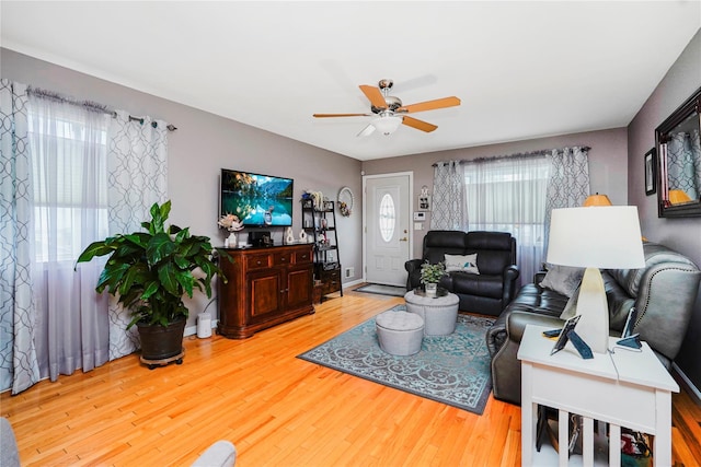35 Futurity Pl, Staten Island, NY 10312 - living area with plenty of natural light, a ceiling fan, and wood finished floors