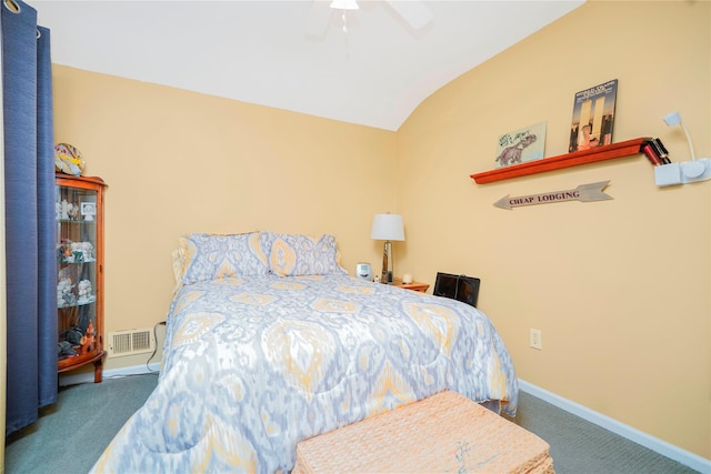 35 Futurity Pl, Staten Island, NY 10312 - carpeted bedroom featuring baseboards, lofted ceiling, and ceiling fan