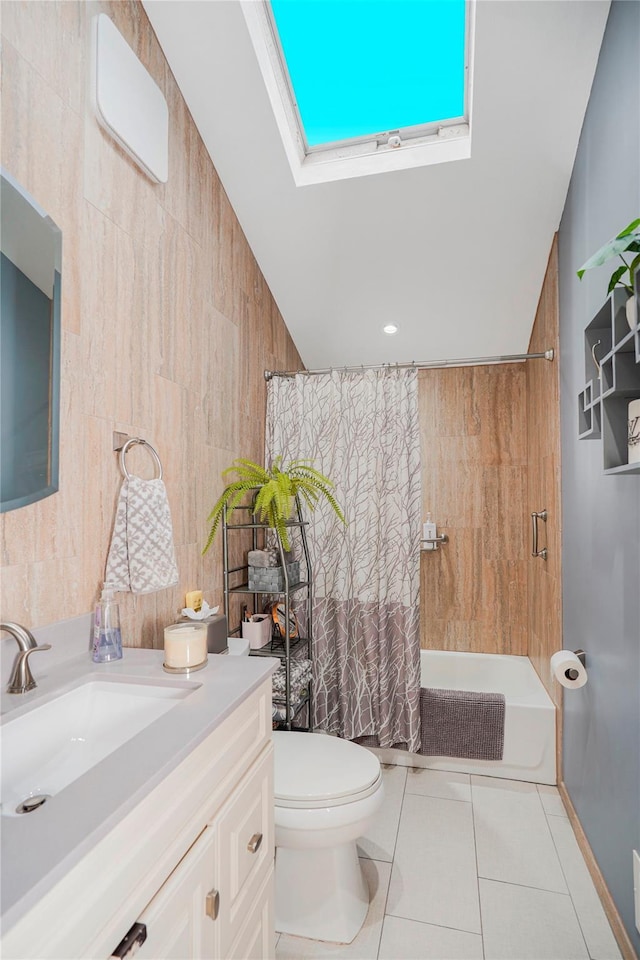 35 Futurity Pl, Staten Island, NY 10312 - bathroom featuring vanity, shower / bath combination with curtain, toilet, and tile patterned floors