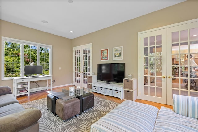 1 Majestic Rdg, Carmel, NY 10512 - living area featuring french doors, wood finished floors, baseboards, and recessed lighting