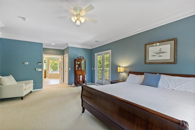 1 Majestic Rdg, Carmel, NY 10512 - bedroom with ornamental molding, light carpet, multiple windows, baseboards, and access to exterior