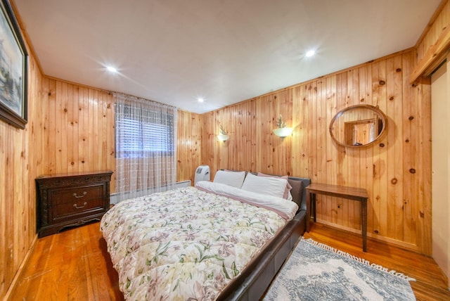 6 Medallion Rd, Kiamesha Lake, NY 12751 - bedroom with wood walls, wood finished floors, and recessed lighting