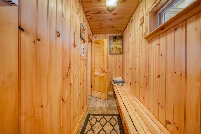 6 Medallion Rd, Kiamesha Lake, NY 12751 - relaxing sauna with wood walls, wood ceiling, and wood finished floors
