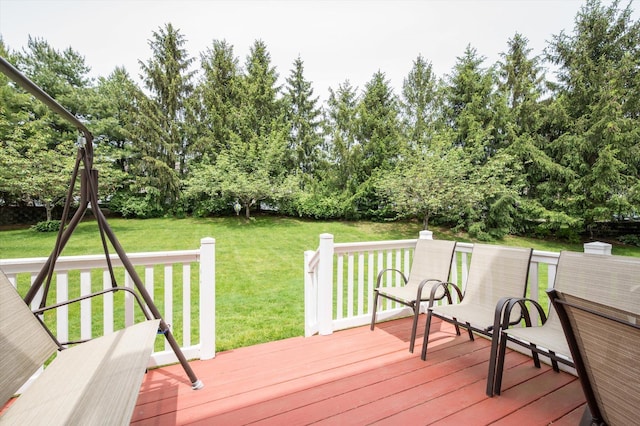 5 Mantack Path, Kings Park, NY 11754 - deck with a yard and view of wooded area