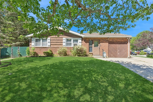 26 Beach Ave, Port Jefferson Station, NY 11776 - ranch-style house featuring driveway, a garage, and brick siding