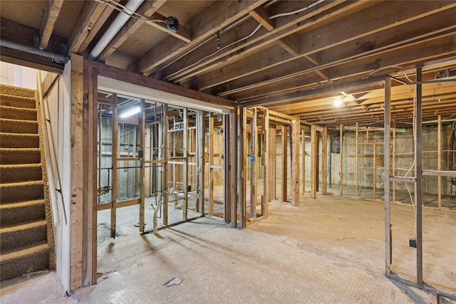 26 Beach Ave, Port Jefferson Station, NY 11776 - unfinished below grade area featuring stairs