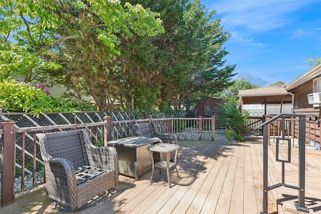 26 Beach Ave, Port Jefferson Station, NY 11776 - wooden terrace featuring a fenced backyard