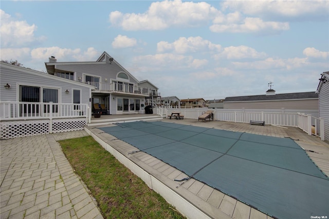 738 Shore Walk, Lindenhurst, NY 11757 - view of pool featuring a patio and a wooden deck