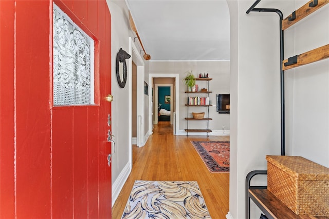 27 Luzern Rd, Dobbs Ferry, NY 10522 - entryway featuring light wood-type flooring and baseboards