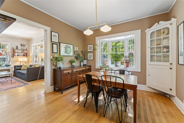 27 Luzern Rd, Dobbs Ferry, NY 10522 - dining area featuring crown molding, light wood finished floors, healthy amount of natural light, and baseboards