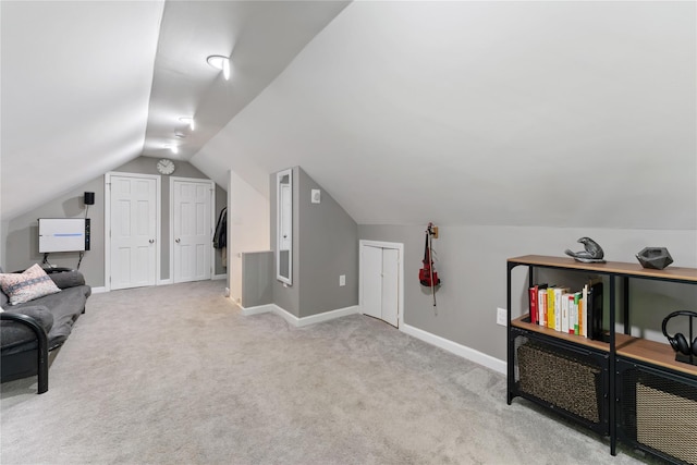 27 Luzern Rd, Dobbs Ferry, NY 10522 - additional living space with lofted ceiling, carpet flooring, and baseboards
