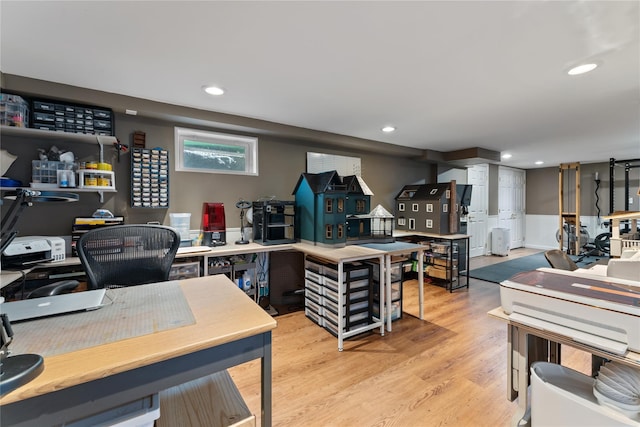 27 Luzern Rd, Dobbs Ferry, NY 10522 - office area with light wood-style flooring and recessed lighting