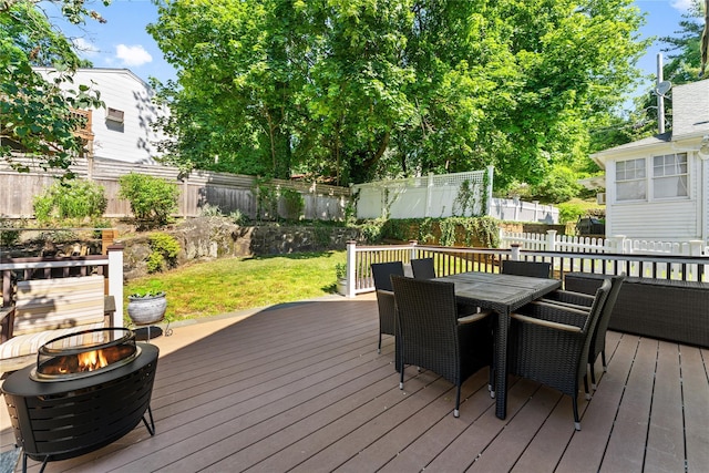 27 Luzern Rd, Dobbs Ferry, NY 10522 - wooden deck with a fire pit and outdoor dining area