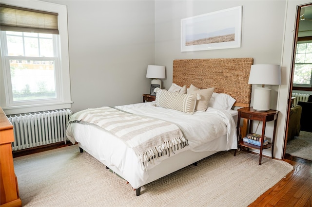 222 Lakeside Rd, Newburgh, NY 12550 - bedroom with radiator heating unit and wood finished floors
