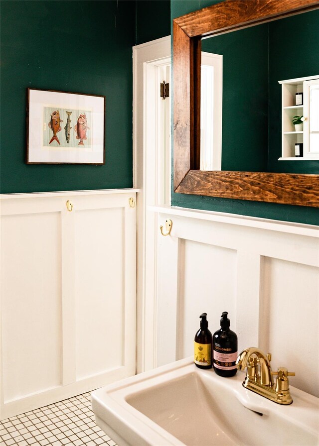 222 Lakeside Rd, Newburgh, NY 12550 - bathroom with a sink and tile patterned flooring