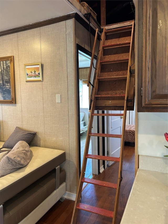 7 Crestwood Trl, Monroe, NY 10950 - stairway featuring hardwood / wood-style floors
