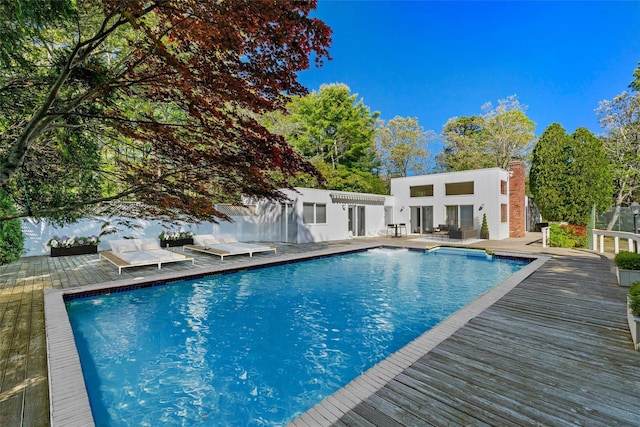 15 Elizabeth Ln, Quogue, NY 11959 - outdoor pool with a deck, a patio, and outdoor lounge area