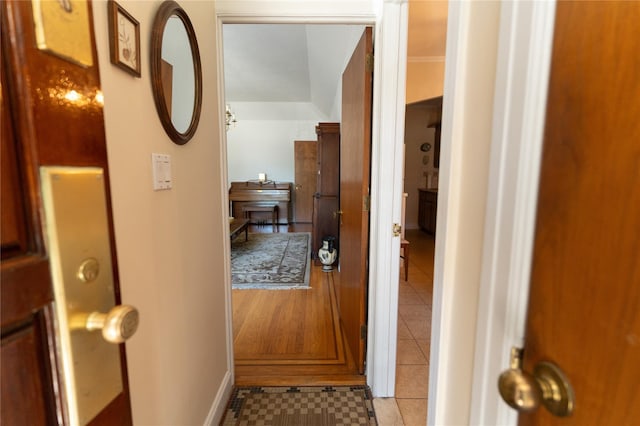 28-06 34th Ave, Astoria, NY 11106 - hallway with light tile patterned flooring and baseboards