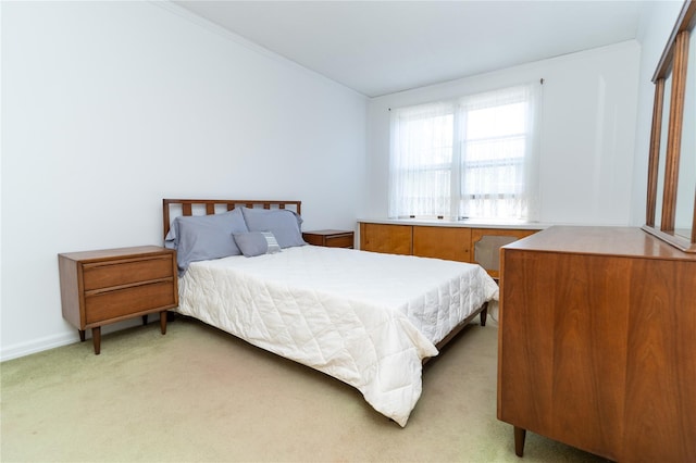 28-06 34th Ave, Astoria, NY 11106 - bedroom featuring light carpet and ornamental molding