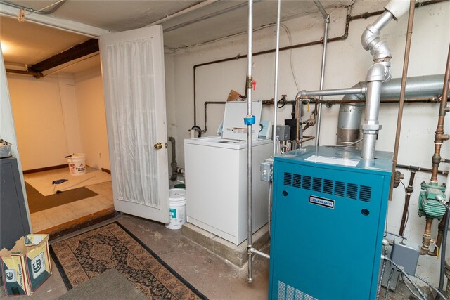 28-06 34th Ave, Astoria, NY 11106 - utility room featuring washer / clothes dryer and a heating unit