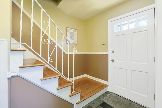 53 Prior Pl, Yonkers, NY 10710 - entryway with stairs and baseboards