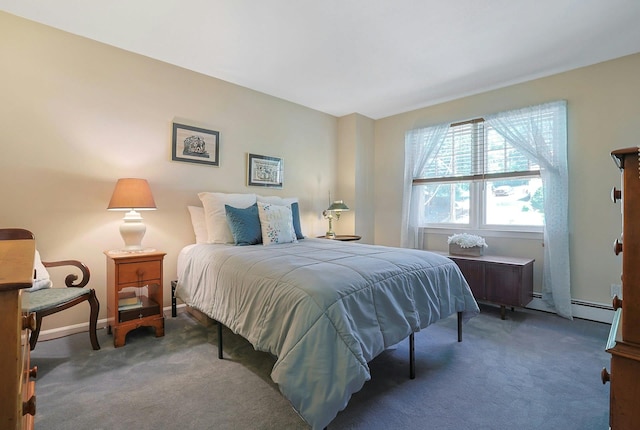 53 Prior Pl, Yonkers, NY 10710 - bedroom featuring carpet, a baseboard heating unit, and baseboards