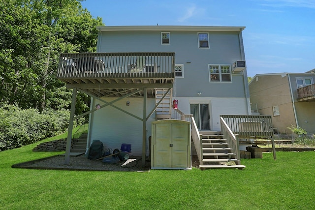 53 Prior Pl, Yonkers, NY 10710 - back of property featuring stairs, a deck, and a yard
