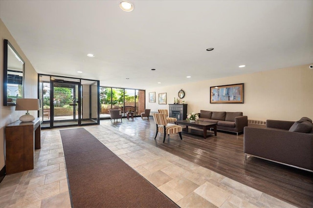 16 Main St Unit 3Y, East Rockaway, NY 11518 - lobby with floor to ceiling windows and recessed lighting