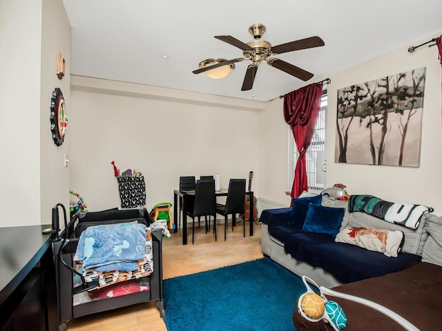 1347 Bristow St Unit 4B, Bronx, NY 10459 - living area with ceiling fan and light wood-style floors