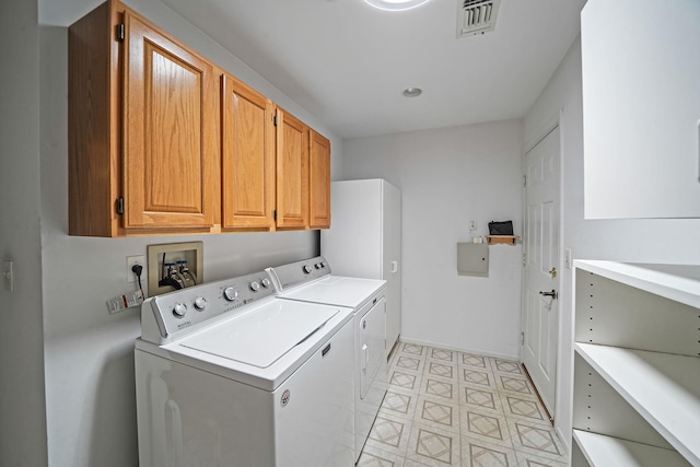192 Theodore Dr, Coram, NY 11727 - laundry room with cabinet space, independent washer and dryer, baseboards, and light flooring