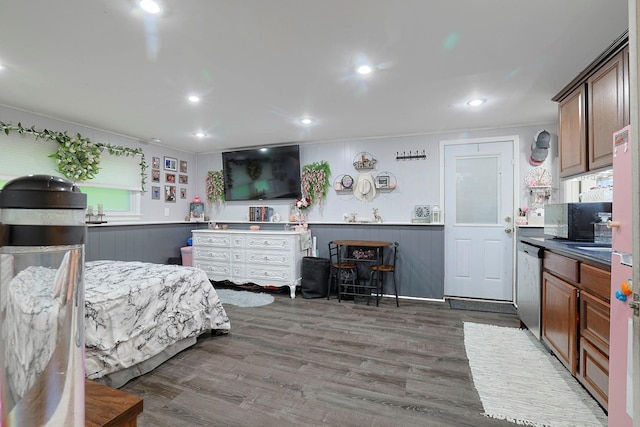 10 Cregan Pl, Monroe, NY 10950 - bedroom with wood finished floors, recessed lighting, and wainscoting
