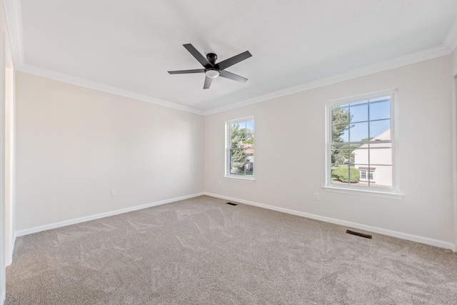 8 Moore Ln, Washingtonville, NY 10992 - empty room with ornamental molding, carpet floors, baseboards, and ceiling fan