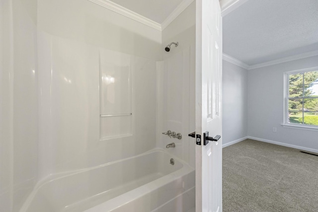 8 Moore Ln, Washingtonville, NY 10992 - full bathroom with crown molding, shower / tub combination, and baseboards