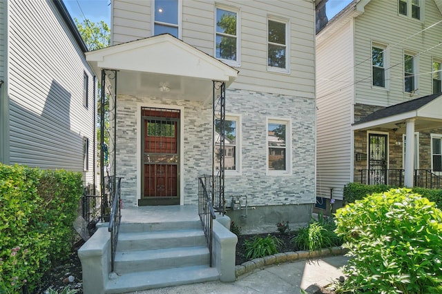 419 S 7th Ave, Mount Vernon, NY 10550 - doorway to property with stone siding