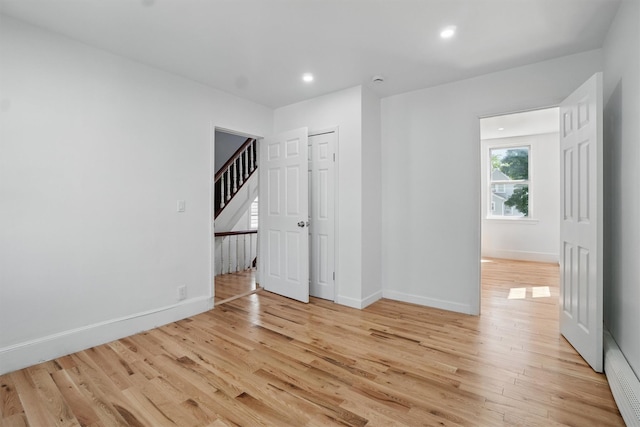 419 S 7th Ave, Mount Vernon, NY 10550 - spare room with light wood-style floors, baseboards, and recessed lighting