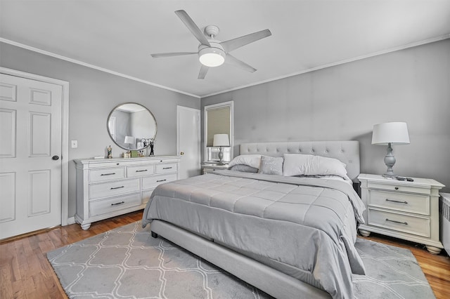 2808 Philip Ave, Bronx, NY 10465 - bedroom featuring ornamental molding, wood finished floors, and ceiling fan