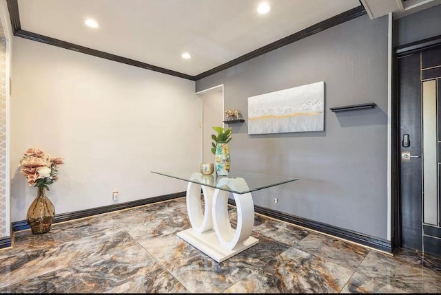 255 Central Ave Unit 202-A, Lawrence, NY 11559 - unfurnished office featuring recessed lighting and crown molding
